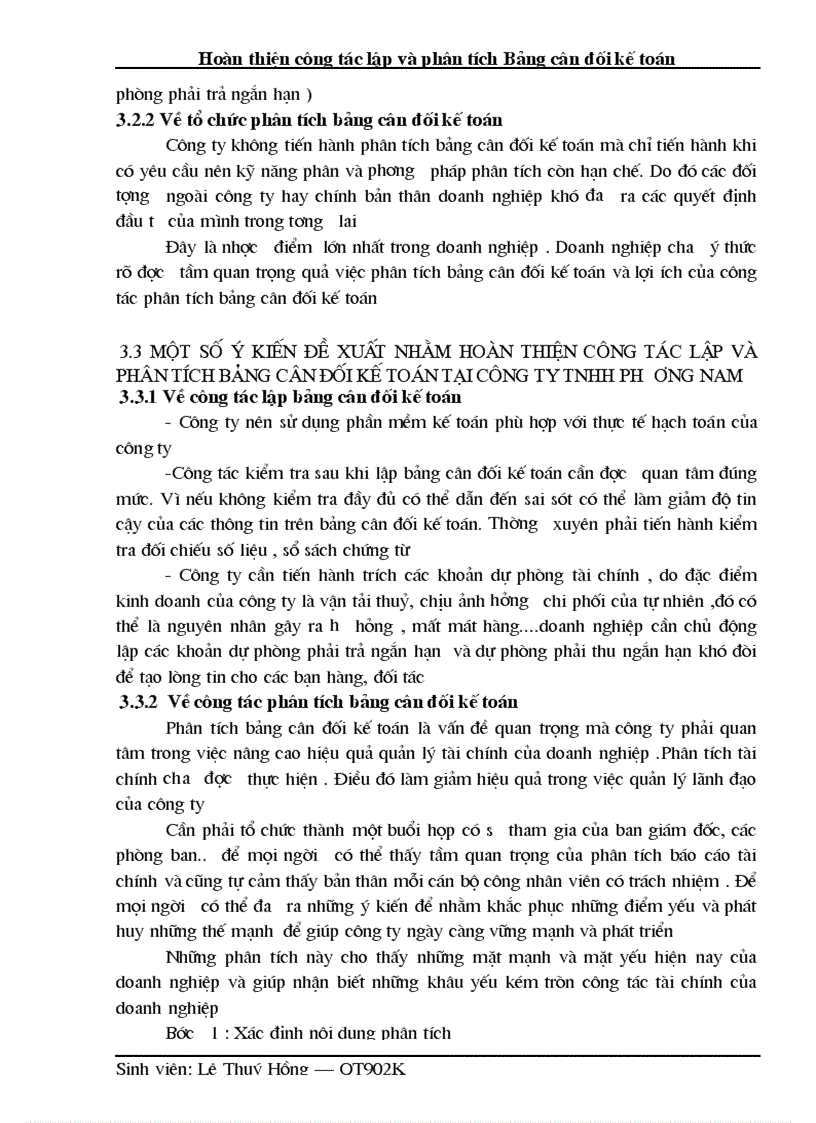 image for page Hoàn thiện công tác lập và phân tích Bảng cân đối kế toán công ty TNHH Phương Nam