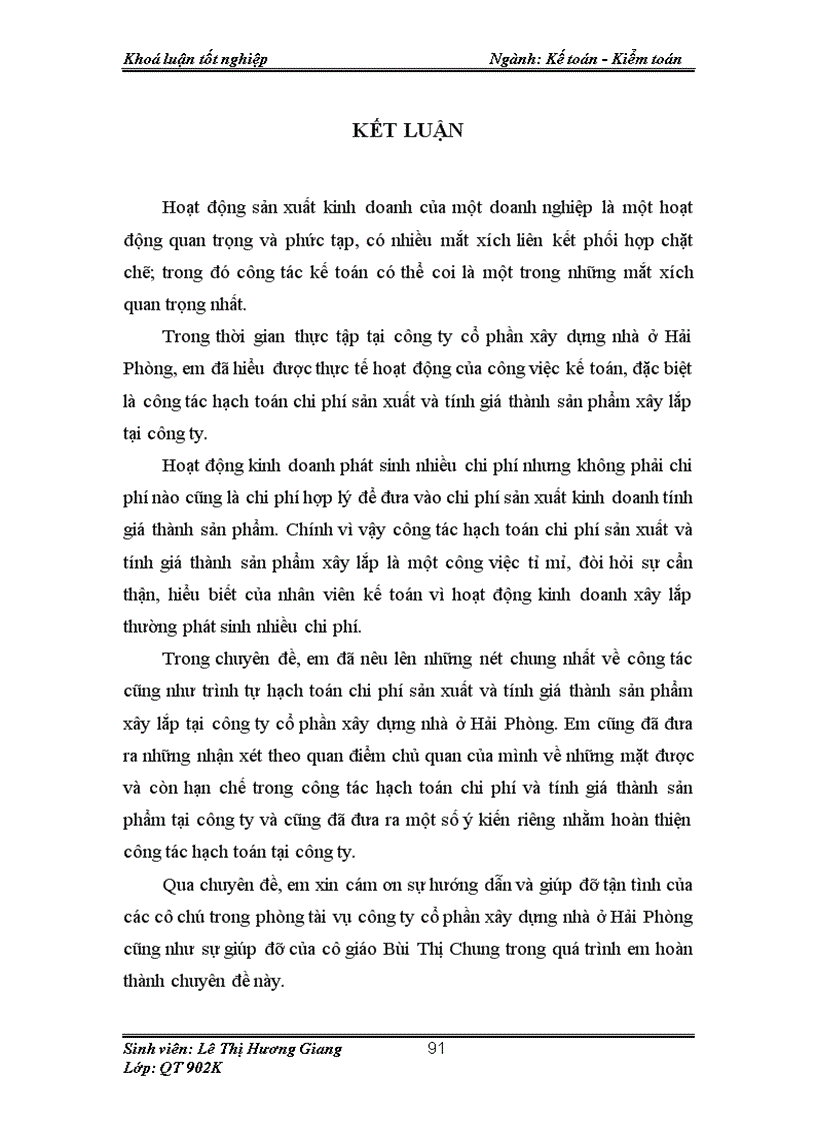 image for page Tổ chức kế toán tập hợp chi phí sản xuất và tính giá thành sản phẩm xây lắp tại công ty cổ phần xây dựng nhà ở Hải Phòng