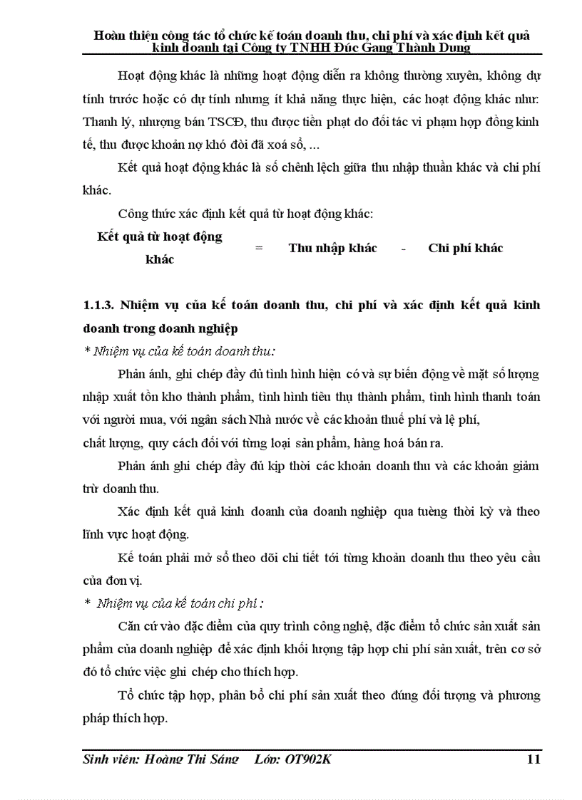 image for page Hoàn thiện công tác tổ chức kế toán doanh thu chi phí và xác định kết quả kinh doanh tại Công ty TNHH Đúc Gang Thành Dung