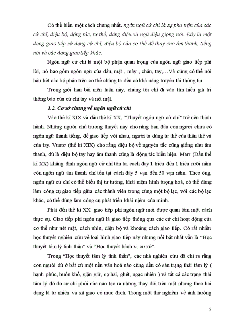 image for page Giá trị thông báo của cử chỉ tay và nét mặt trong hệ thống giao tiếp phi lời ở người việt