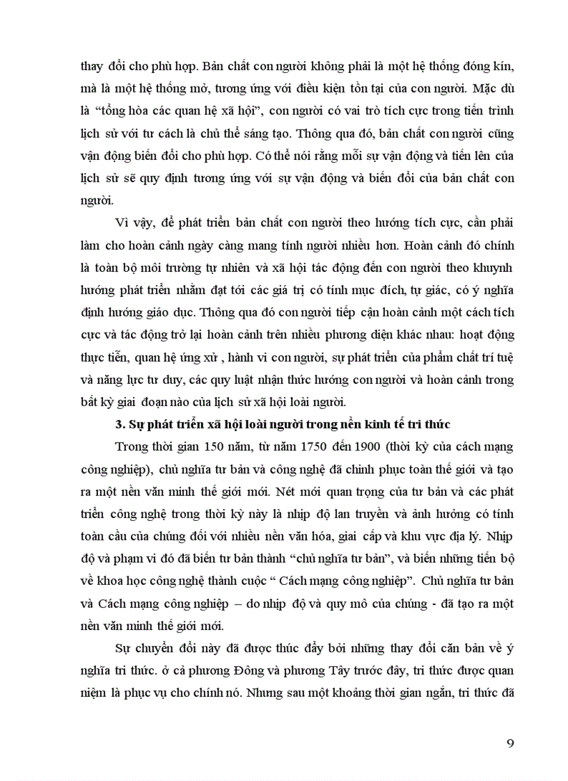 image for page Vận dụng quan điểm triết học Mác về bản chất của con người để phân tích tầm quan trọng của nhân tố con người trong nền kinh tế tri thức