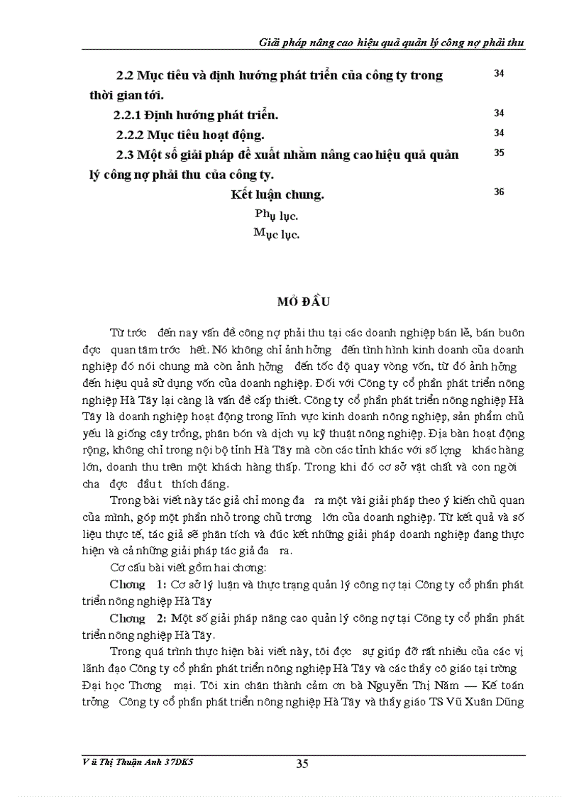 image for page Nâng cao quản lý công nợ tại Công ty cổ phần phát triển nông nghiệp Hà Tây thực trạng và giải pháp