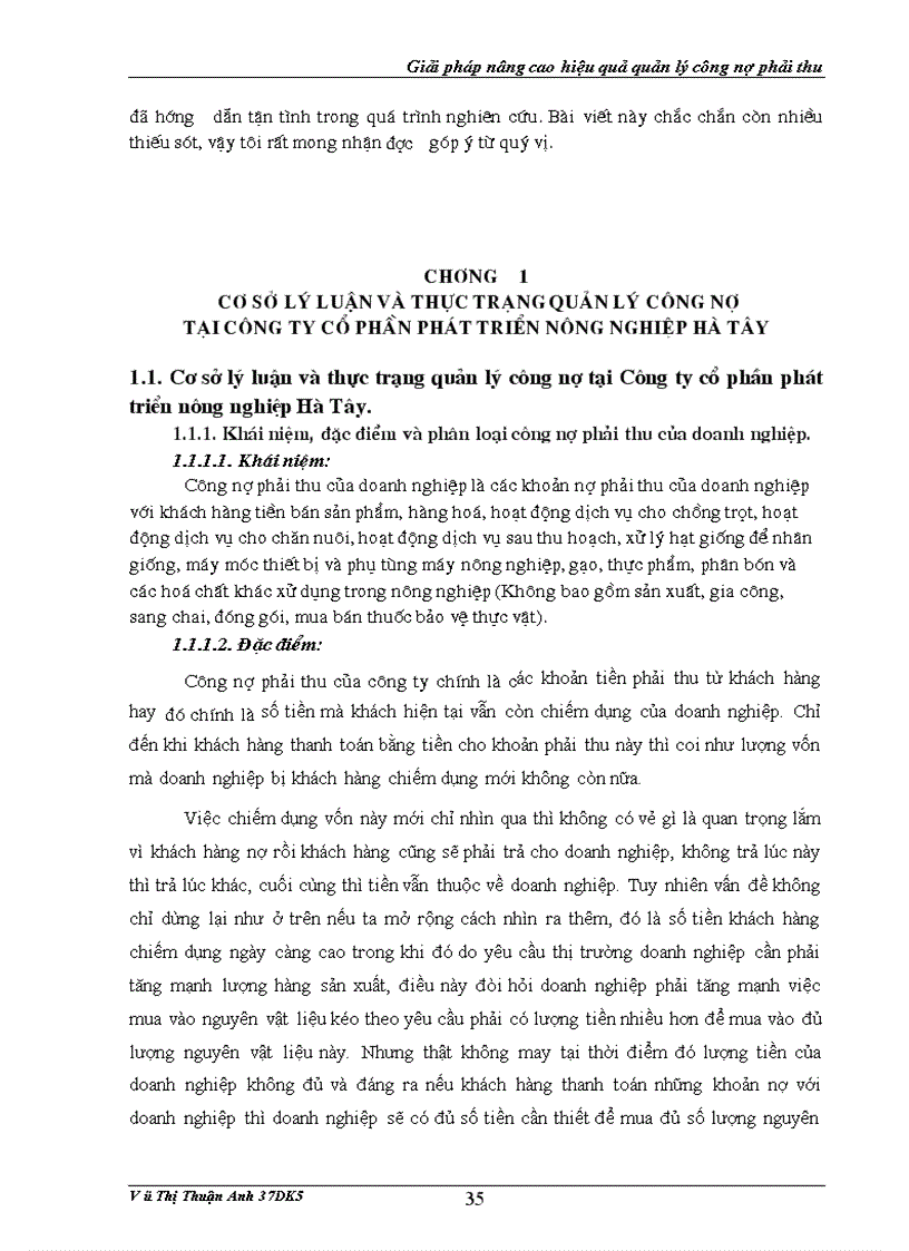 image for page Nâng cao quản lý công nợ tại Công ty cổ phần phát triển nông nghiệp Hà Tây thực trạng và giải pháp