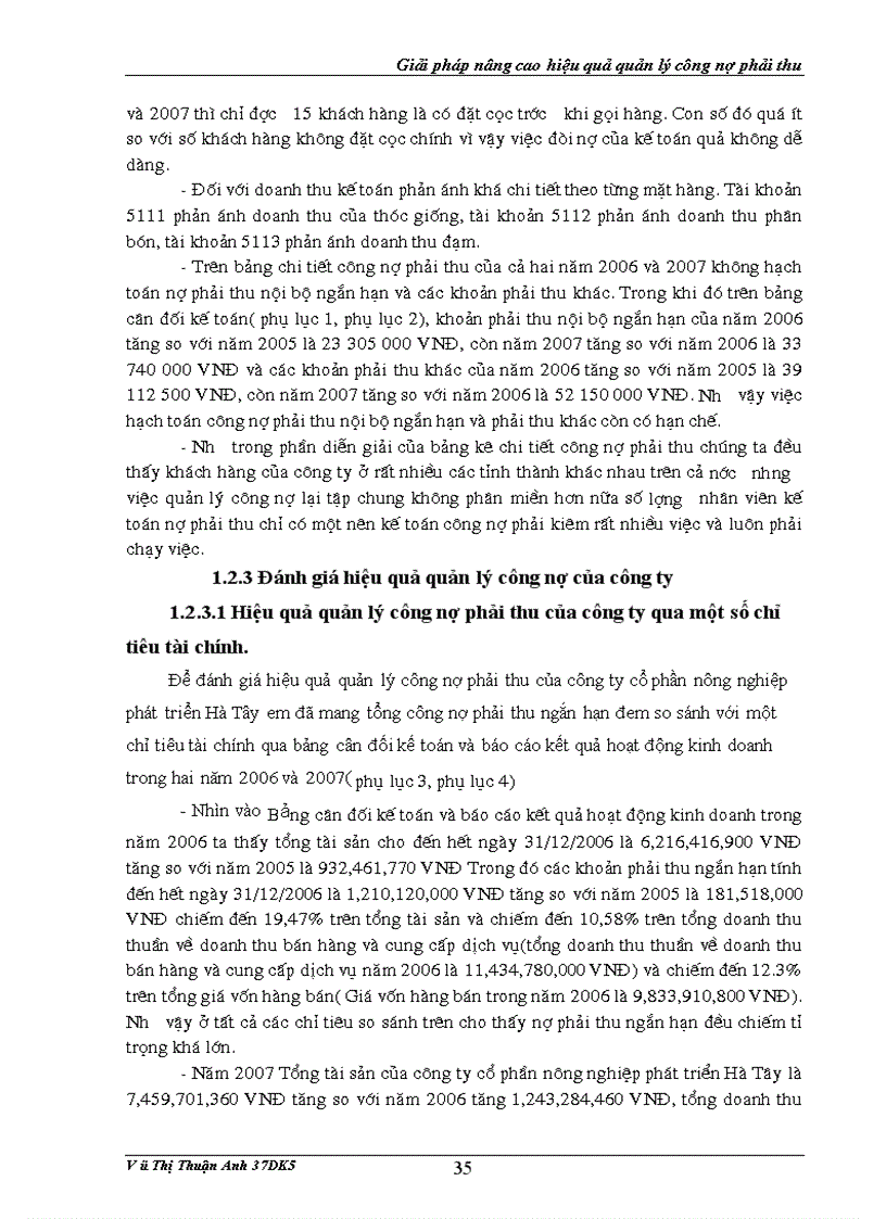 image for page Nâng cao quản lý công nợ tại Công ty cổ phần phát triển nông nghiệp Hà Tây thực trạng và giải pháp