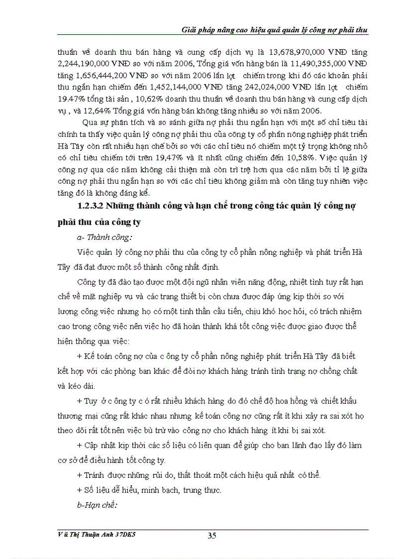 image for page Nâng cao quản lý công nợ tại Công ty cổ phần phát triển nông nghiệp Hà Tây thực trạng và giải pháp