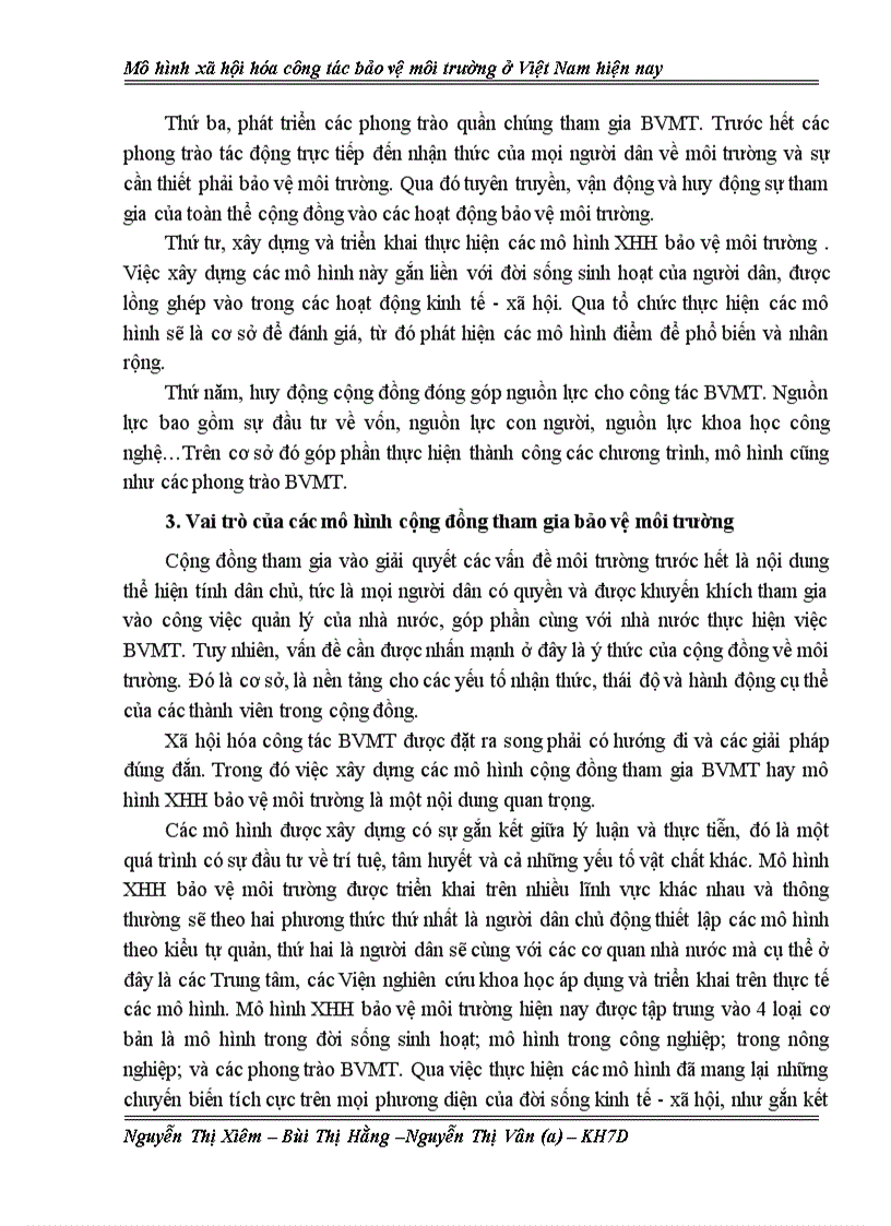 image for page Mô hình xã hội hóa công tác bảo vệ môi trường ở Việt Nam hiện nay