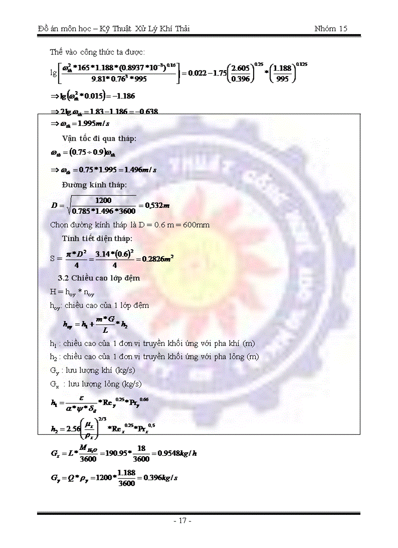 image for page Tính toán thiết kế hệ thống xử lý khí thải chứa HCL bằng dung môi là nước