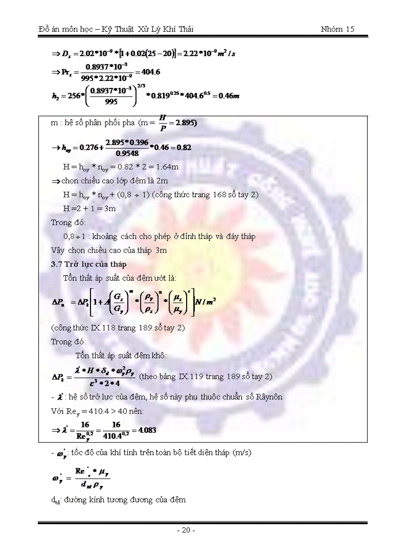 image for page Tính toán thiết kế hệ thống xử lý khí thải chứa HCL bằng dung môi là nước