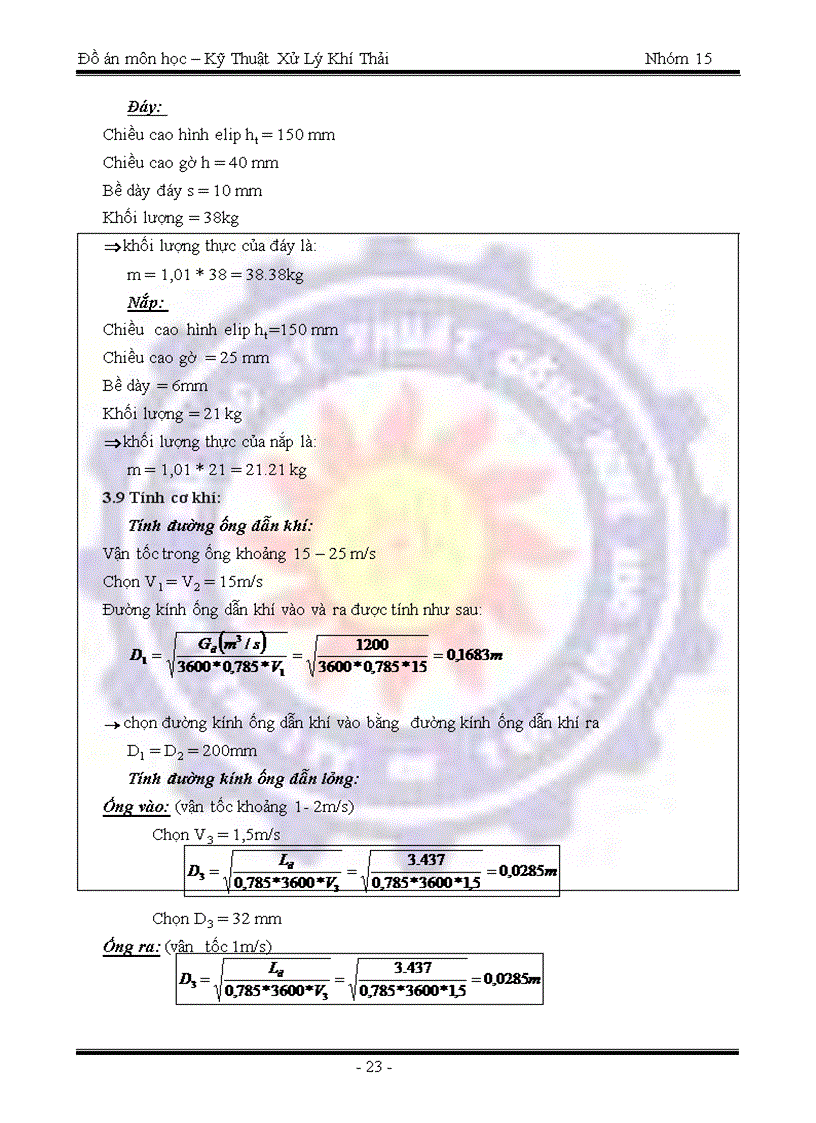 image for page Tính toán thiết kế hệ thống xử lý khí thải chứa HCL bằng dung môi là nước