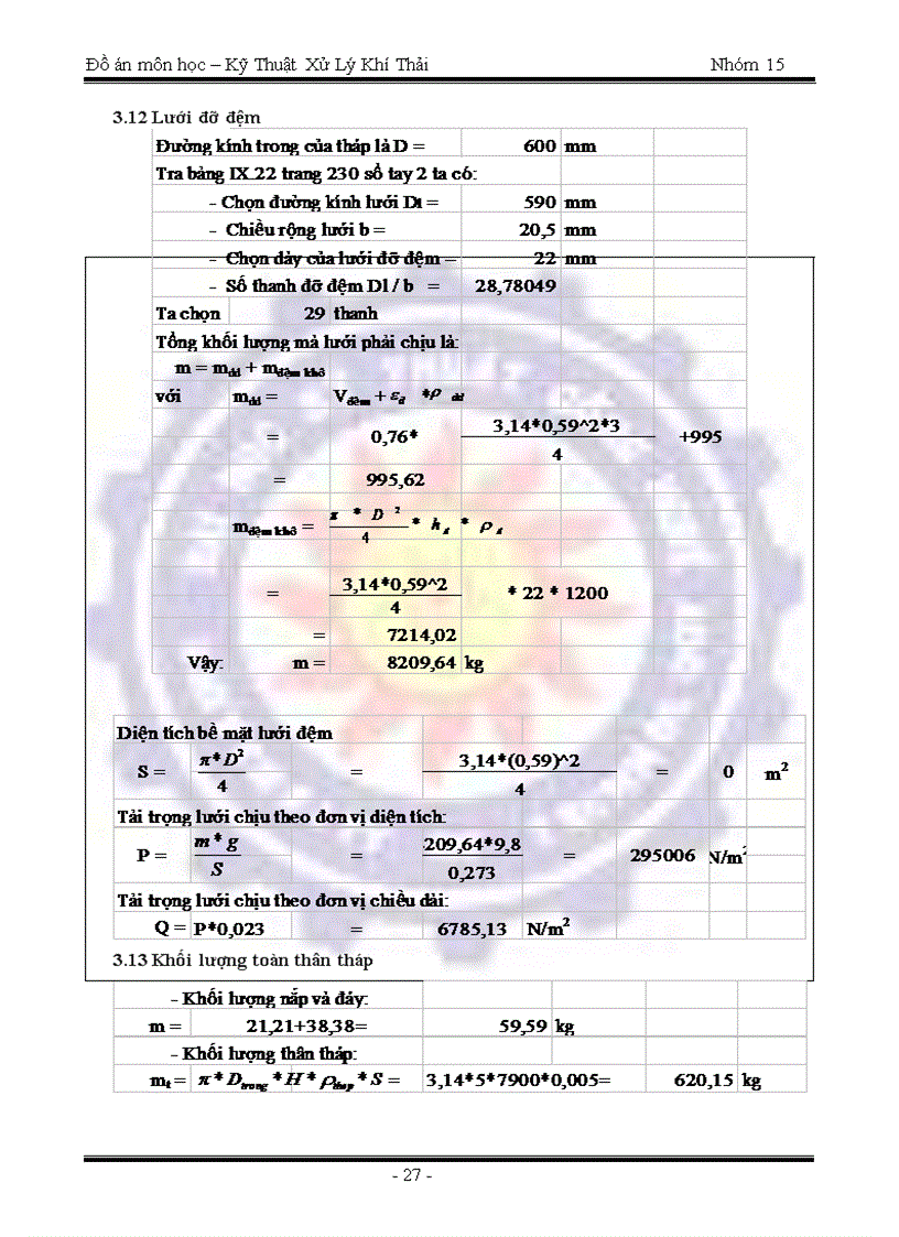 image for page Tính toán thiết kế hệ thống xử lý khí thải chứa HCL bằng dung môi là nước