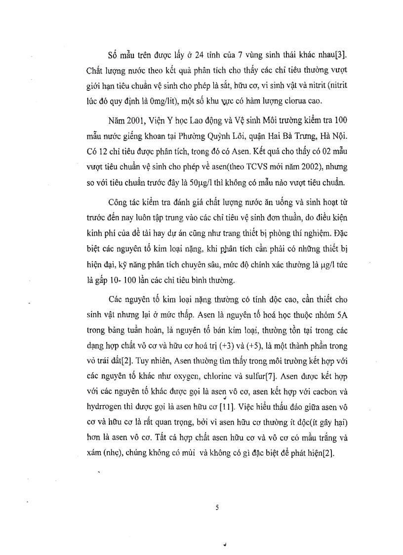 image for page Nghiên cứu phát hiện Asen nitrit trong nước giếng khoan Thăm dò khả năng xử lý Asen trong phòng thí nghiệm
