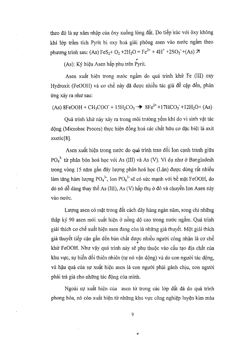 image for page Nghiên cứu phát hiện Asen nitrit trong nước giếng khoan Thăm dò khả năng xử lý Asen trong phòng thí nghiệm