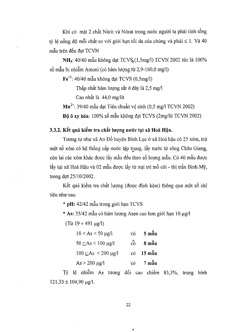 image for page Nghiên cứu phát hiện Asen nitrit trong nước giếng khoan Thăm dò khả năng xử lý Asen trong phòng thí nghiệm