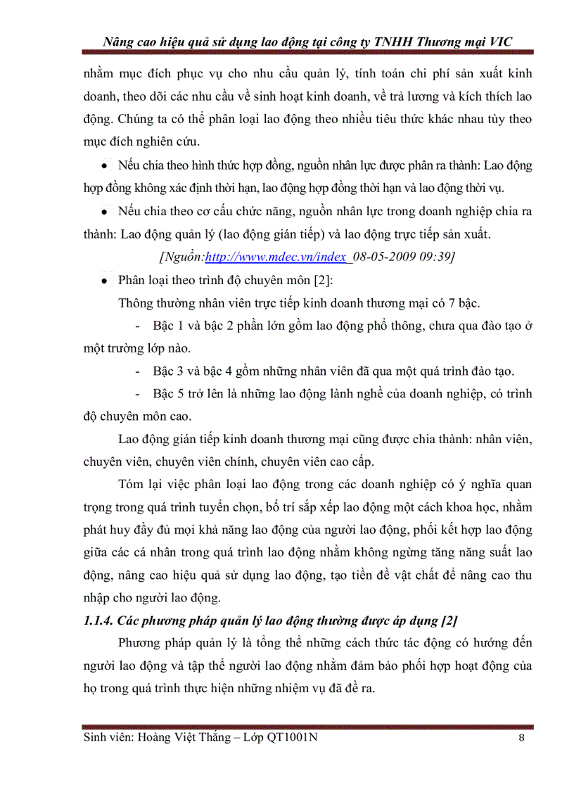 image for page Nâng cao hiệu quả sử dụng lao động tại công ty TNHH Thương mại VIC