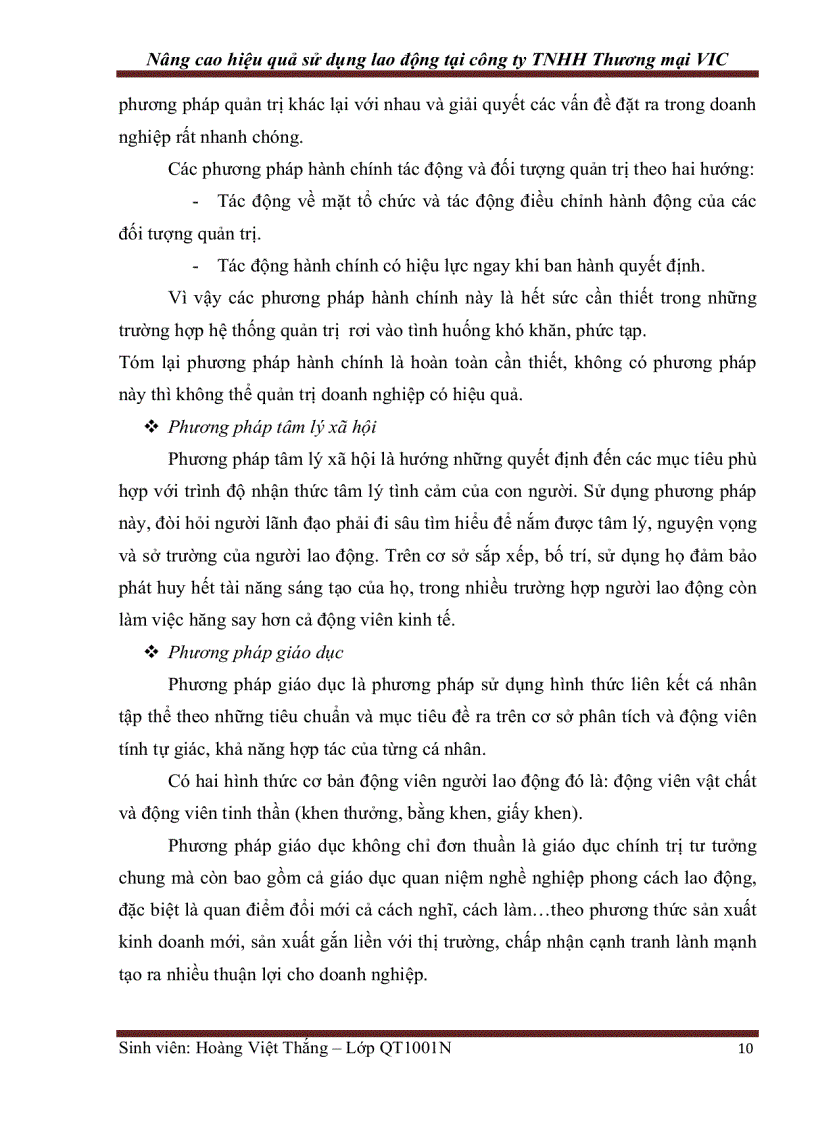 image for page Nâng cao hiệu quả sử dụng lao động tại công ty TNHH Thương mại VIC