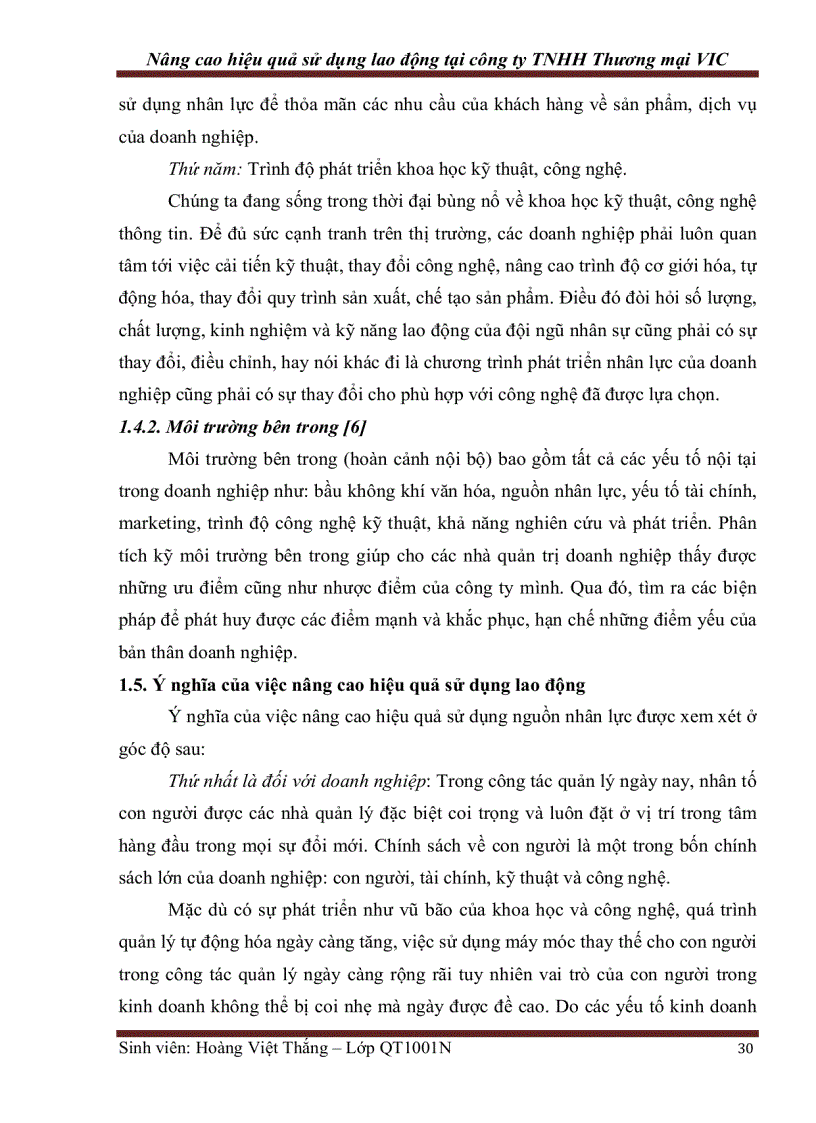 image for page Nâng cao hiệu quả sử dụng lao động tại công ty TNHH Thương mại VIC