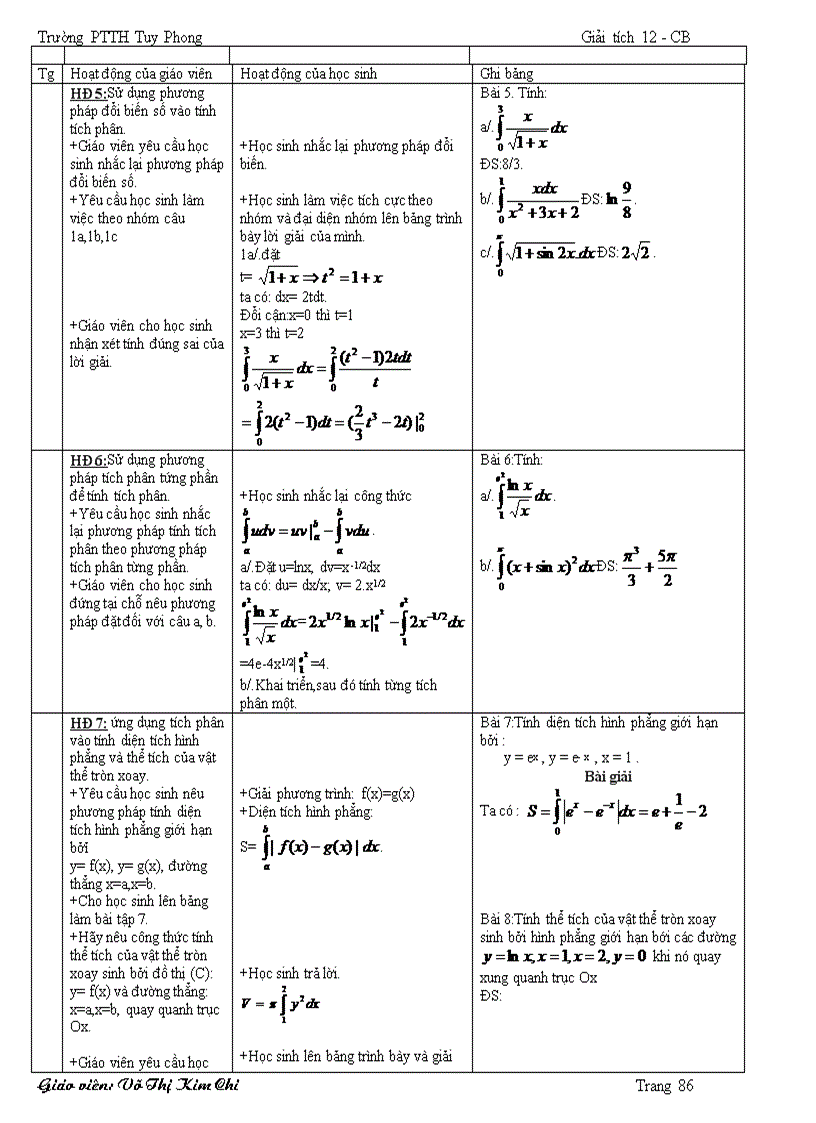 image for page Giáo án Toán 12 2012 hay