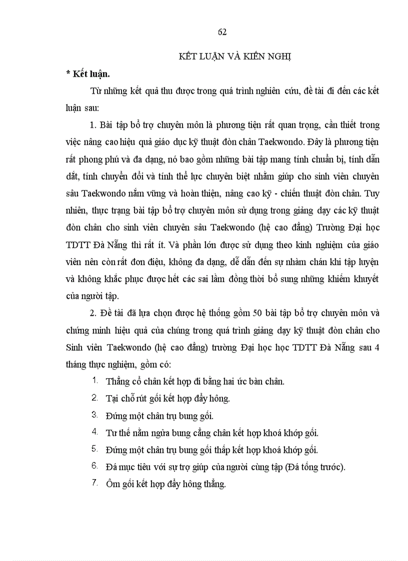 image for page Nghiên cứu lựa chọn hệ thống bài tập bổ trợ chuyên môn trong giảng dạy các kỹ thuật đòn chân cho sinh viên chuyên sâu Taekwondo hệ cao đẳng trường đại học thể dục thể thao Đà Nẵng