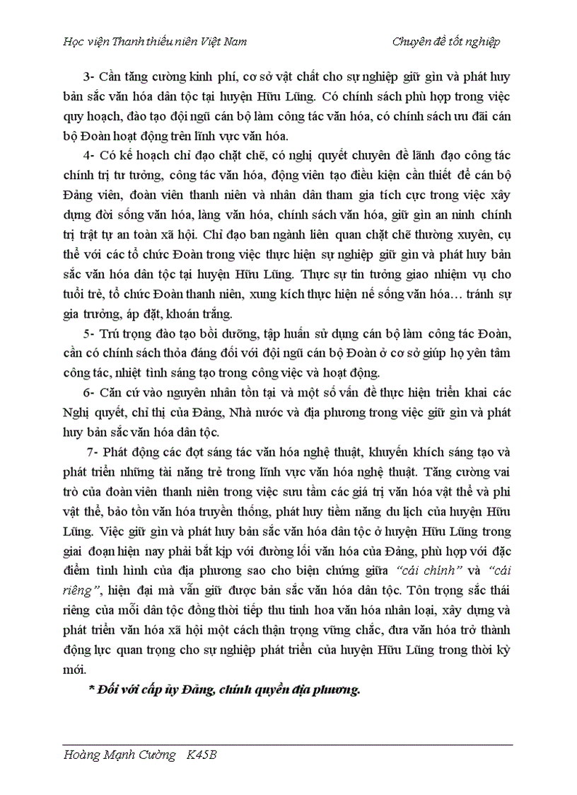 image for page Đoàn thanh niên cộng sản Hồ Chí Minh huyện Hữu Lũng tỉnh Lạng Sơn với sự nghiệp giữ gìn và phát huy bản sắc văn hoá dân tộc