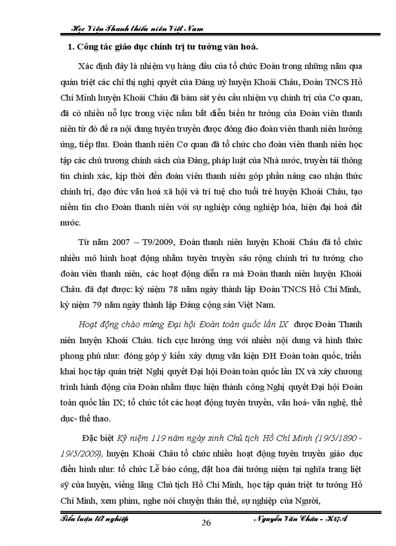 image for page Đoàn thanh niên cộng sản Hồ Chí Minh huyện Khoái Châu với công tác tham gia xây dựng Đảng