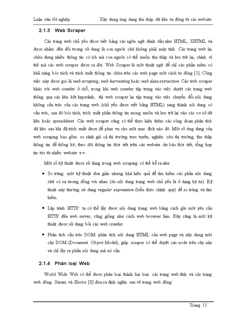 image for page Xây dựng ứng dụng thu thập dữ liệu tự động từ các Website