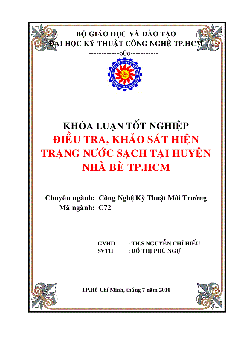 Điều Tra Khảo Sát Hiện Trạng Nước Sạch Tại Huyện Nhà Bè TP Hồ Chí Minh