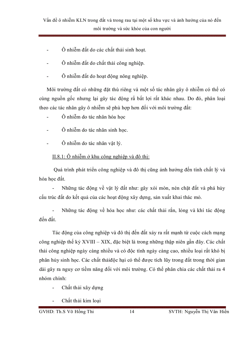 image for page Vấn đề ô nhiễm kim loại nặng trong đất và cây trồng tại một số khu vực ở Việt Nam và ảnh hưởng của nó đến môi trường