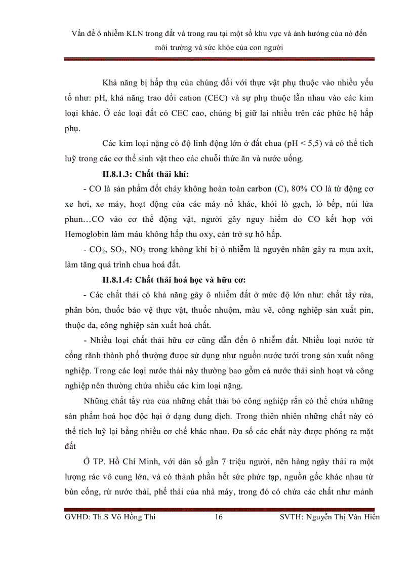 image for page Vấn đề ô nhiễm kim loại nặng trong đất và cây trồng tại một số khu vực ở Việt Nam và ảnh hưởng của nó đến môi trường