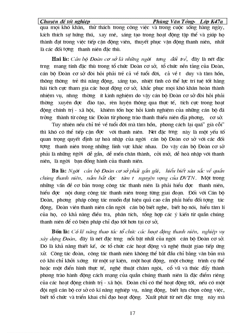 image for page Nâng cao chất lượng quy hoạch tuyển chọn và sử dụng đội ngũ cán bộ Đoàn cơ sở trên địa bàn huyện Kinh Môn tỉnh Hải Dương