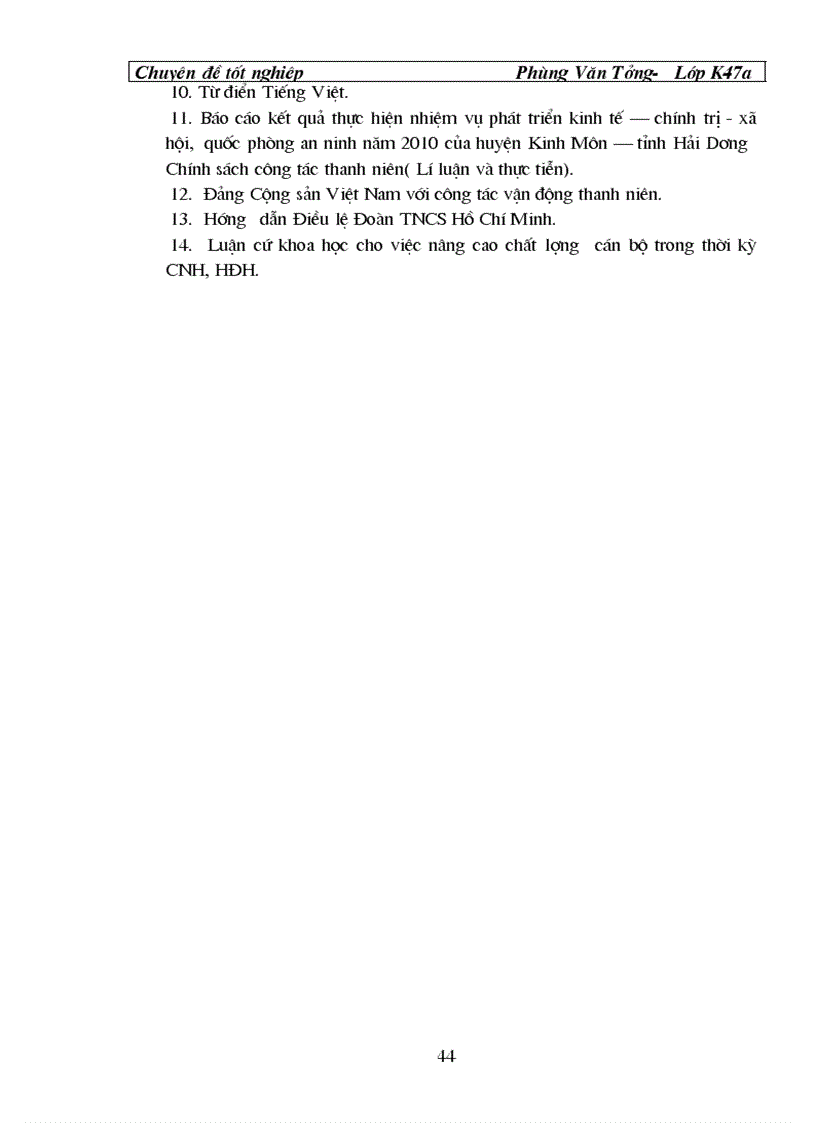 image for page Nâng cao chất lượng quy hoạch tuyển chọn và sử dụng đội ngũ cán bộ Đoàn cơ sở trên địa bàn huyện Kinh Môn tỉnh Hải Dương