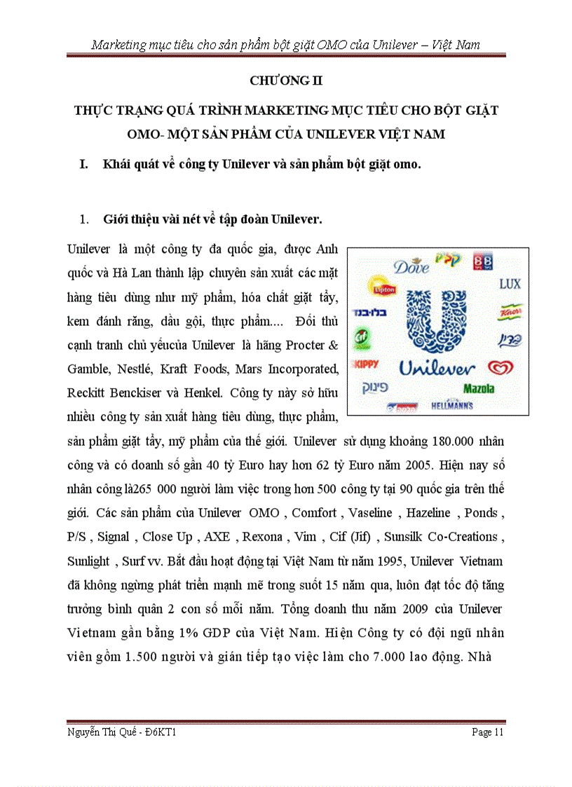 image for page Marketing mục tiêu cho sản phẩm bột giặt OMO của Unilever Việt Nam