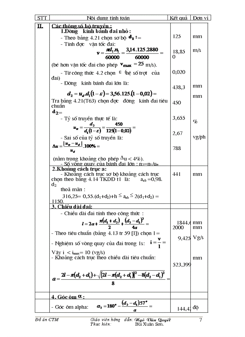 image for page ĐỒ ÁN MÔN HỌC CHI TIẾT MÁY TM CAD bảng tính bằng EXsel