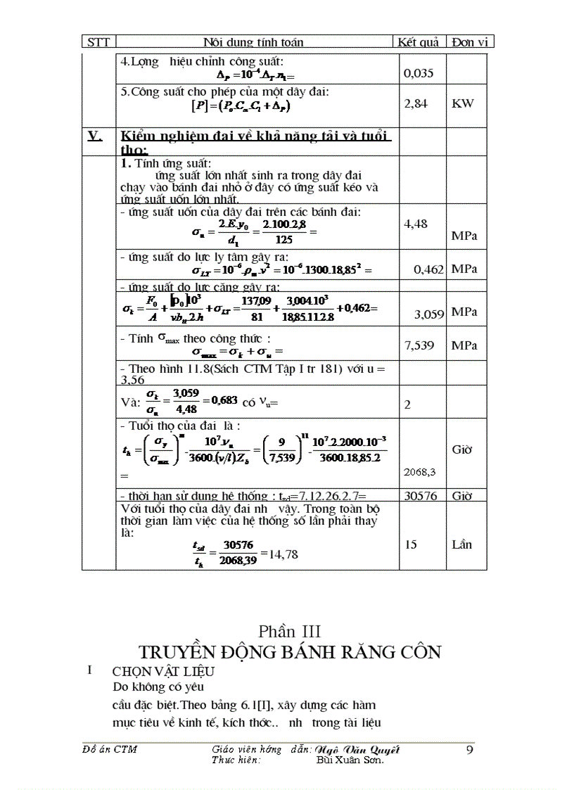 image for page ĐỒ ÁN MÔN HỌC CHI TIẾT MÁY TM CAD bảng tính bằng EXsel