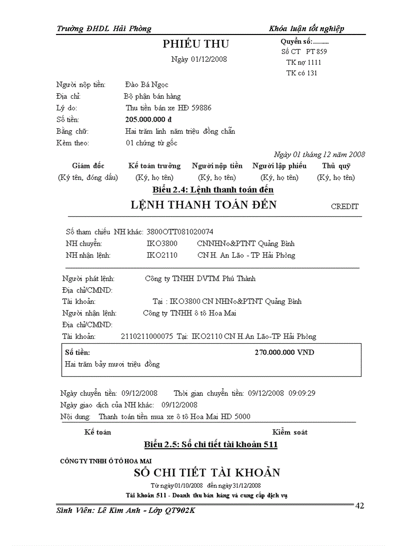 image for page Hoàn thiện tổ chức công tác kế toán doanh thu chi phí và xác định kết quả kinh doanh tại Công ty TNHH ô tô Hoa Mai