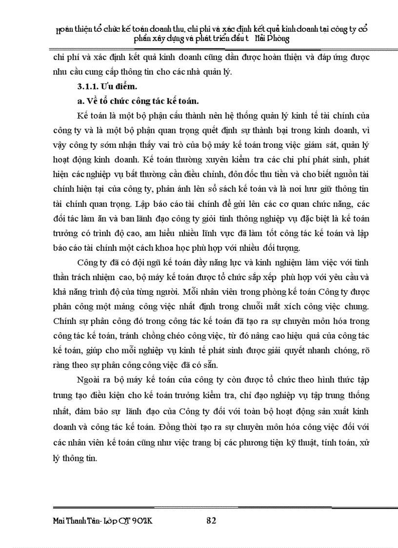image for page Hoàn thiện tổ chức kế toán doanh thu chi phí và xác định kết quả kinh doanh tại công ty Cổ phần xây dựng và phát triển đầu tư Hải Phòng