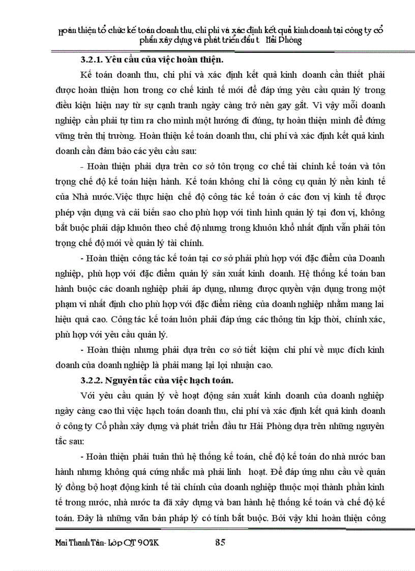 image for page Hoàn thiện tổ chức kế toán doanh thu chi phí và xác định kết quả kinh doanh tại công ty Cổ phần xây dựng và phát triển đầu tư Hải Phòng