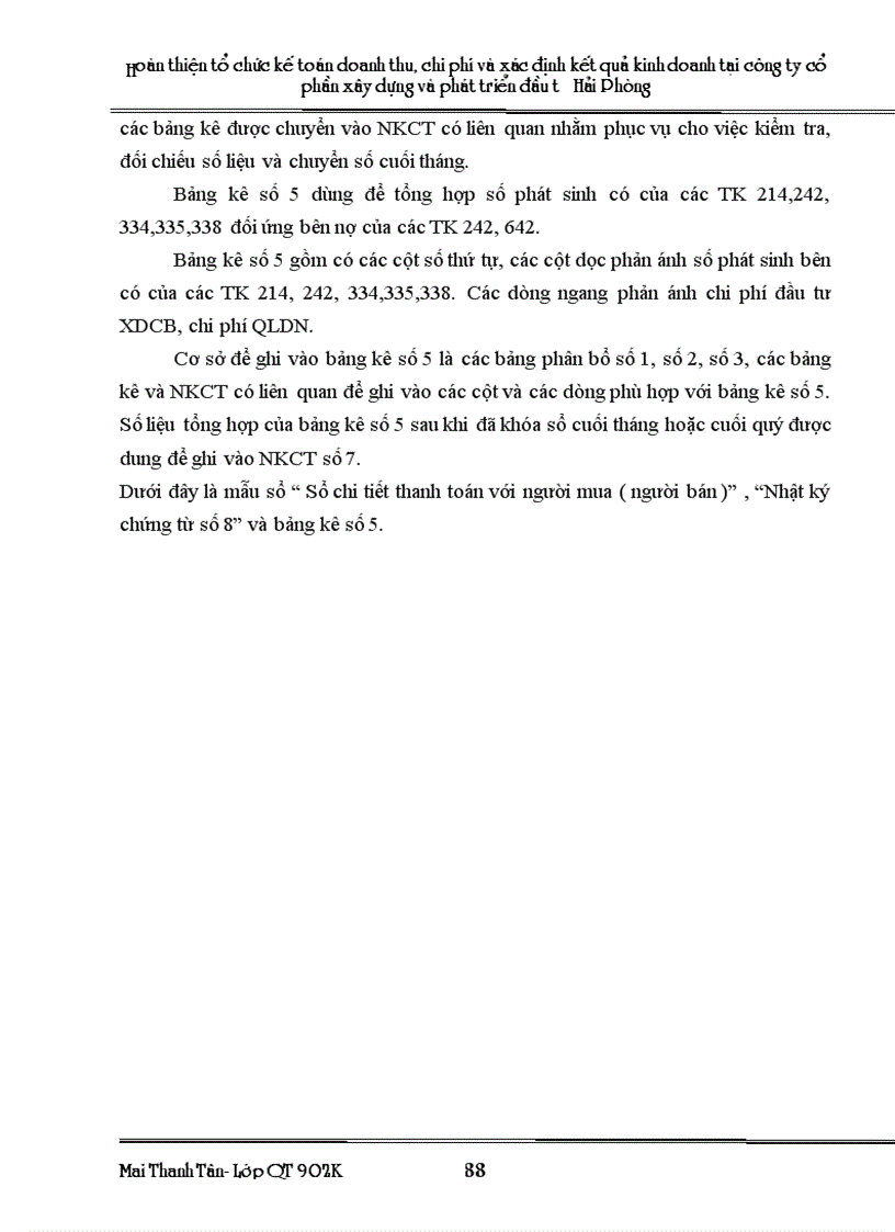 image for page Hoàn thiện tổ chức kế toán doanh thu chi phí và xác định kết quả kinh doanh tại công ty Cổ phần xây dựng và phát triển đầu tư Hải Phòng