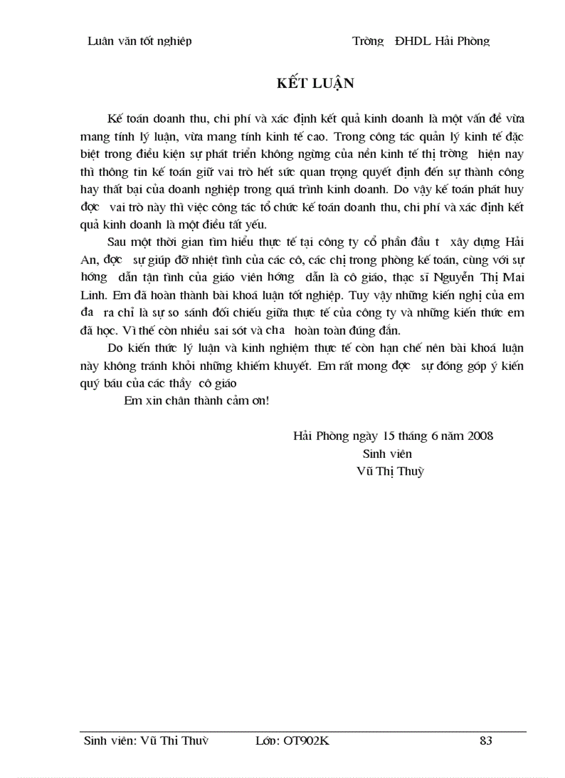 image for page Hoàn thiện tổ chức công tác kế toán doanh thu chi phí và xác định kết quả kinh doanh tại công ty cổ phần đầu tư xây dựng Hải An