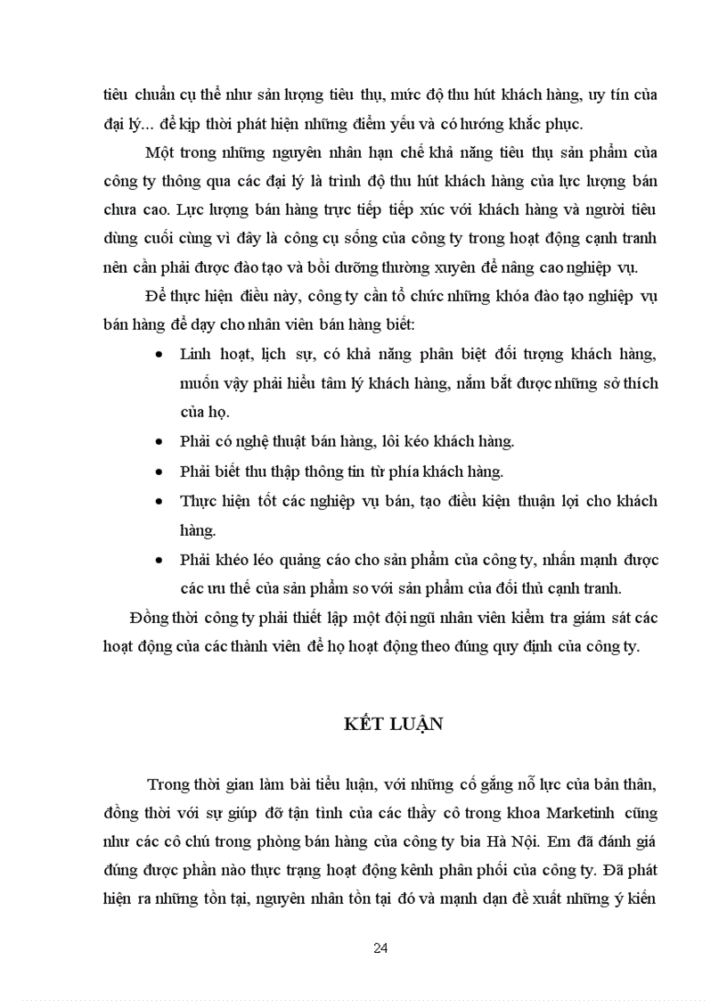 image for page Hoàn thiện kênh phân phối của công ty bia Hà Nội tại thị trường Hà Nội