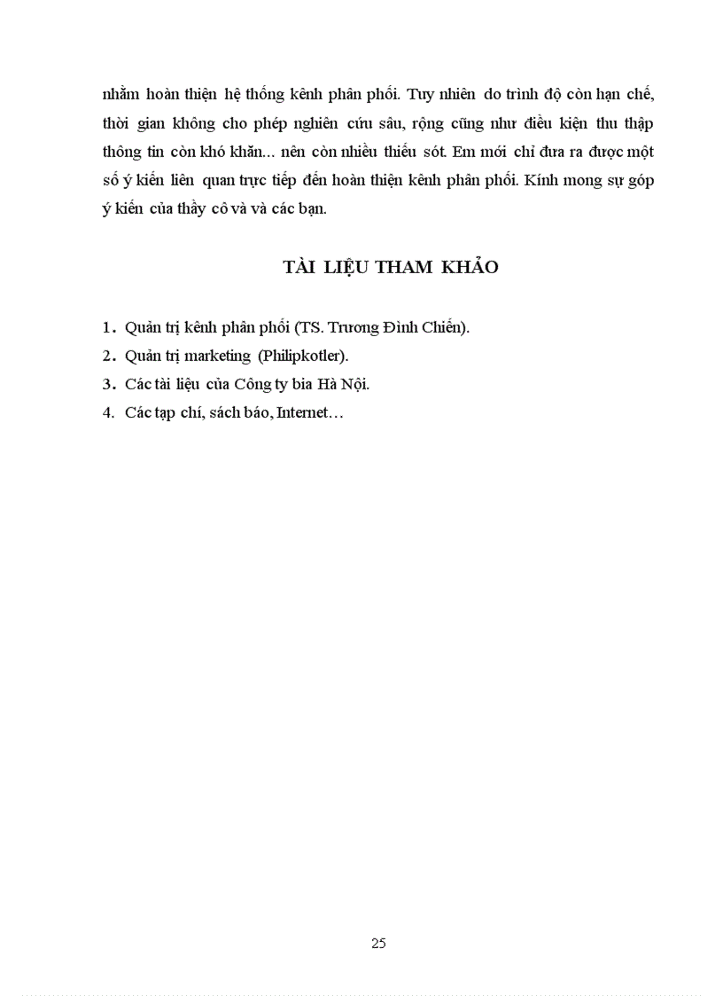 image for page Hoàn thiện kênh phân phối của công ty bia Hà Nội tại thị trường Hà Nội