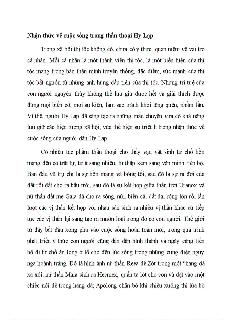 image for page Nhận thức về cuộc sống trong thần thoại Hy Lạp