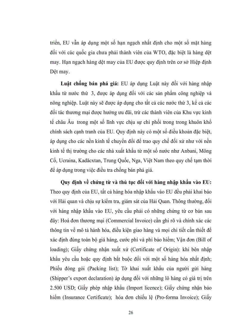 image for page Nghiên cứu xây dựng định hướng chiến lược về cơ cấu sản phẩm xuất khẩu của Việt Nam tới thị trường EU đến năm 2010