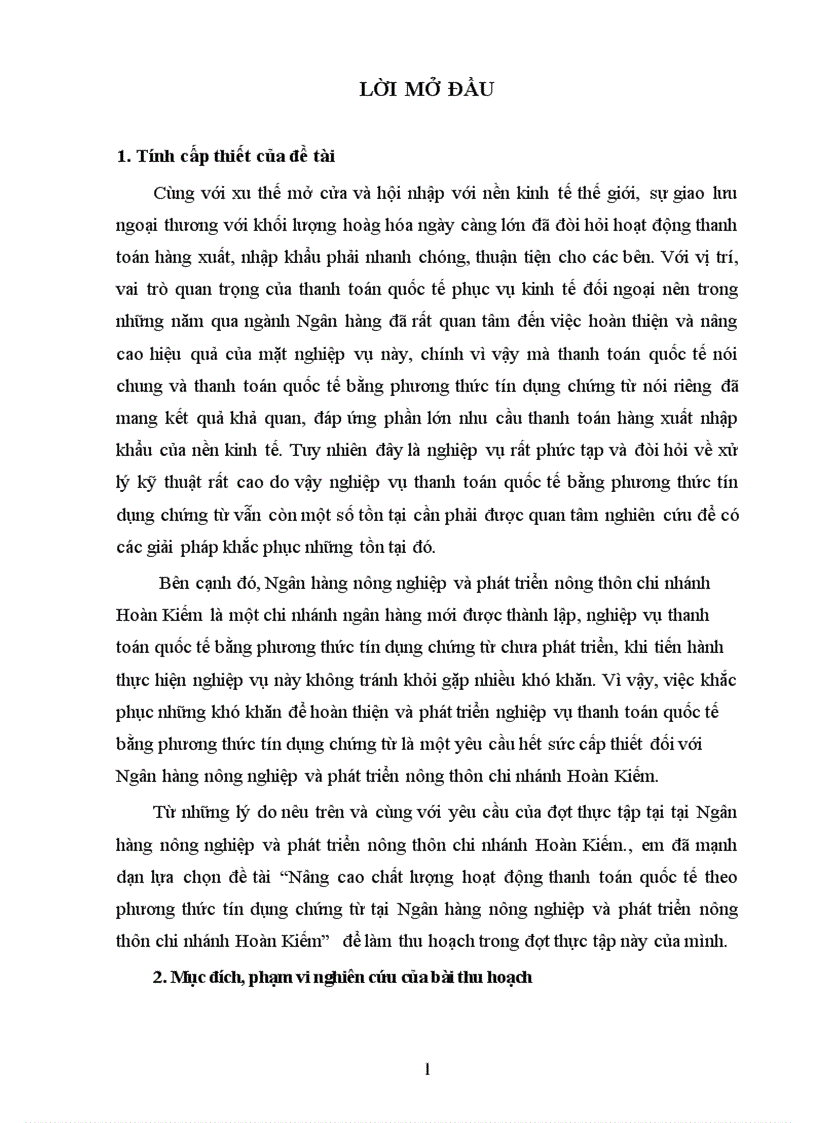 image for page Nâng cao chất lượng hoạt động thanh toán quốc tế theo phương thức tín dụng chứng từ tại Ngân hàng nông nghiệp và phát triển nông thôn chi nhánh Hoàn Kiếm