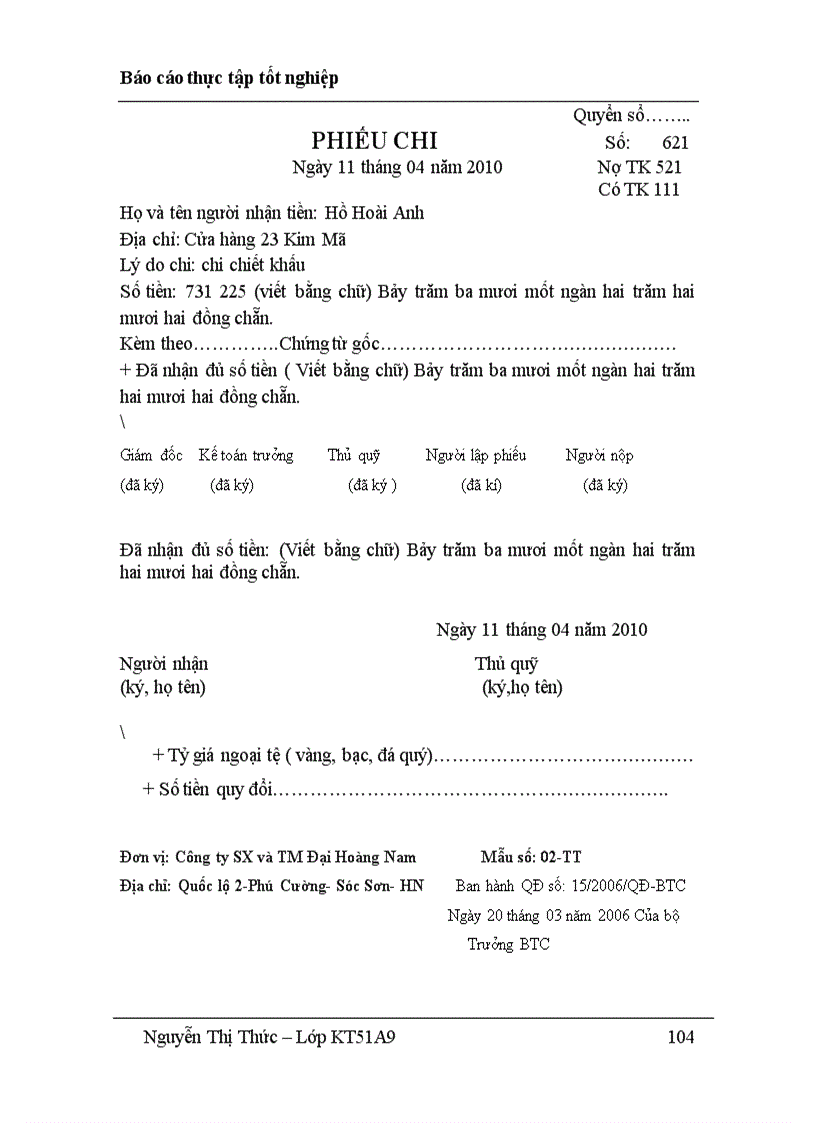 image for page Công tác hạch toán tại công ty TNHH sản xuất và thương mại Đại Hoàng Nam