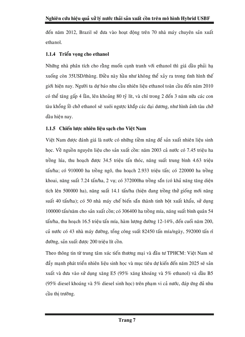 image for page Nghiên cứu hiệu quả xử lý nước thải sản xuất cồn trên mô hình Hybrid USBF