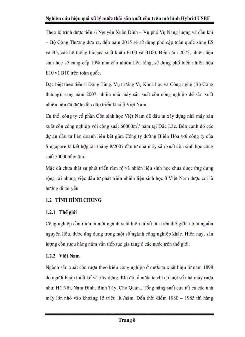 image for page Nghiên cứu hiệu quả xử lý nước thải sản xuất cồn trên mô hình Hybrid USBF