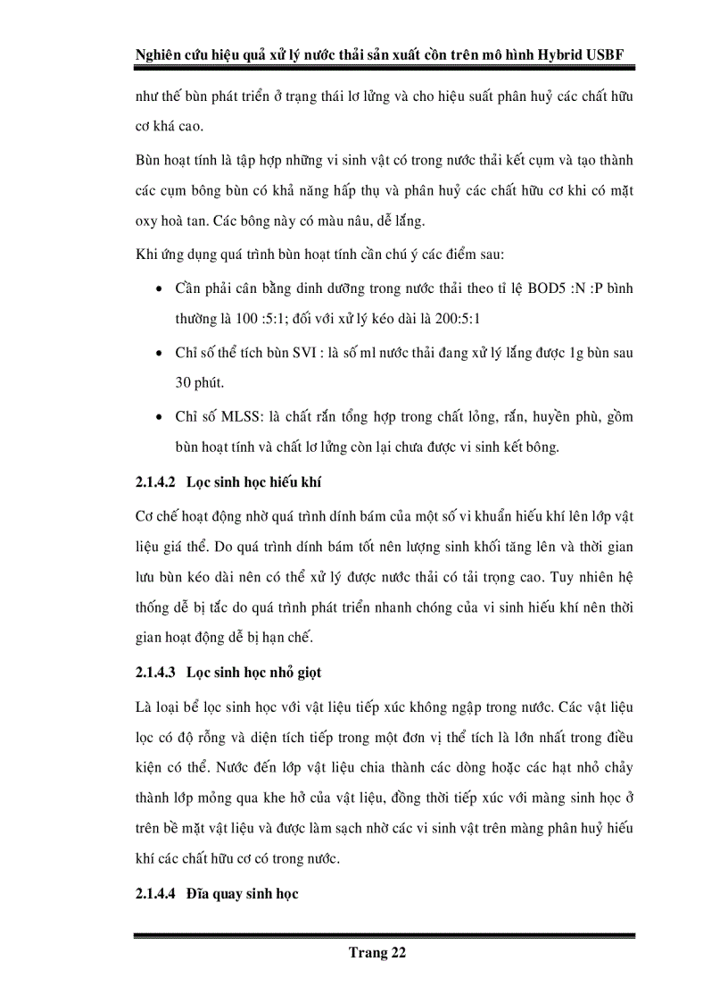 image for page Nghiên cứu hiệu quả xử lý nước thải sản xuất cồn trên mô hình Hybrid USBF