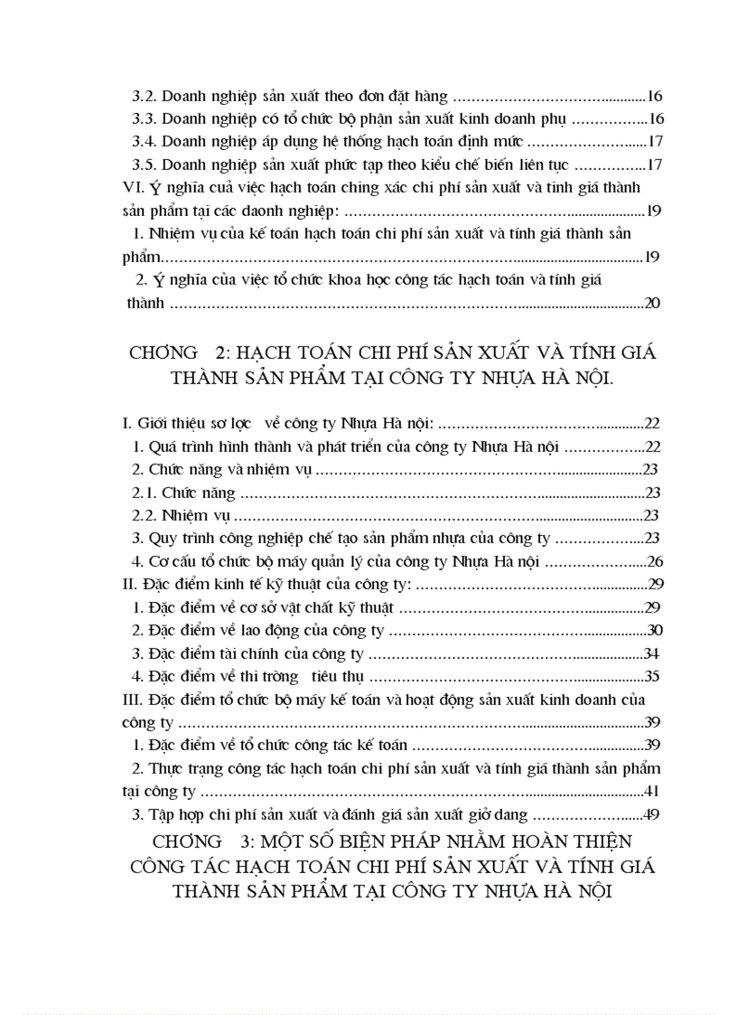 image for page Hạch toán chi phí sản xuất và tính giá thành sản phẩm tại Công ty Nhựa Hà Nội