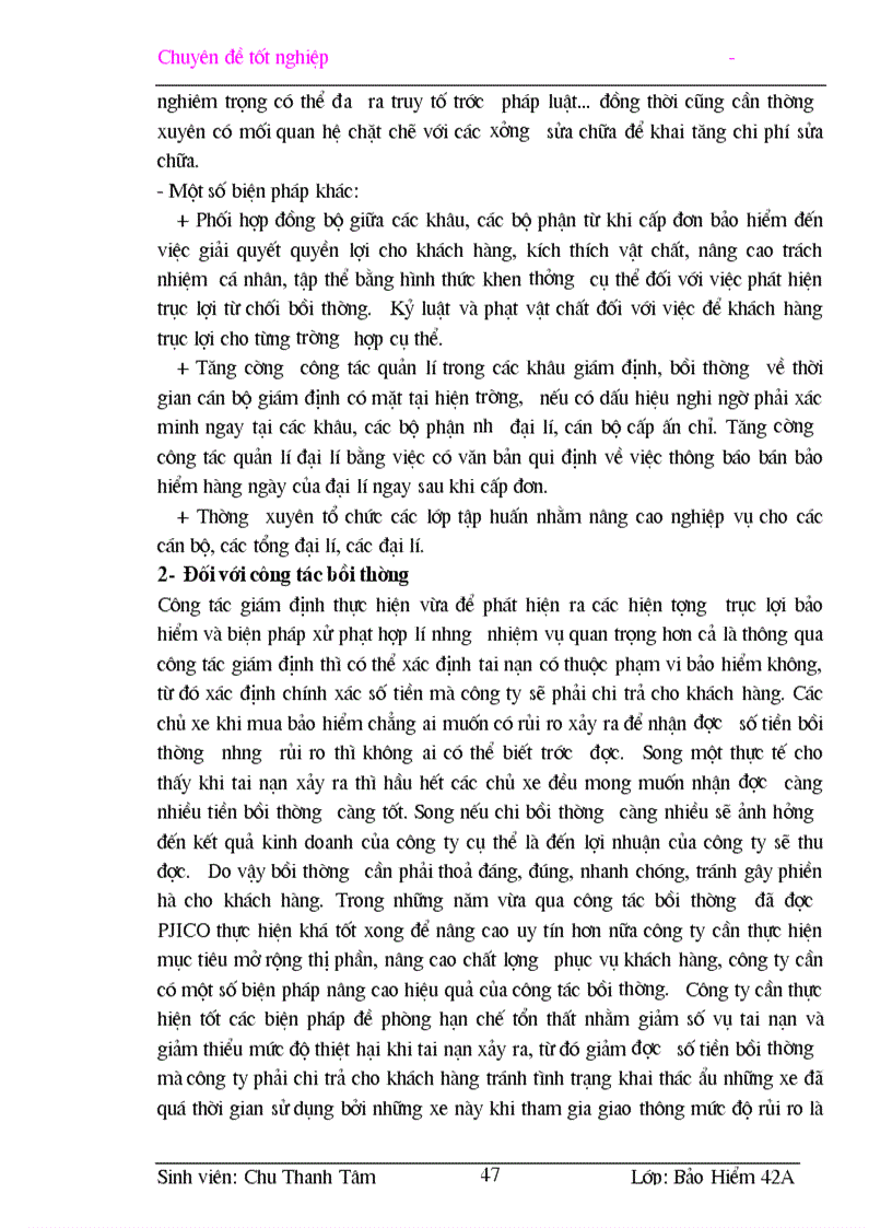 image for page Một số giải pháp nâng cao hiệu quả công tác giám định bồi thường tổn thất trong bảo hiểm vật chất xe cơ giới tại công ty cổ phần bảo hiểm Petrolimex PJICO