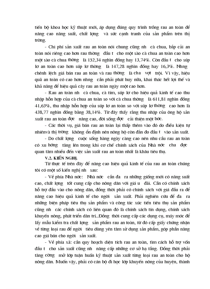 image for page Đánh giá hiệu quả kinh tế sản xuất rau an toàn tại xã Yên Mỹ Thanh Trì Hà Nội